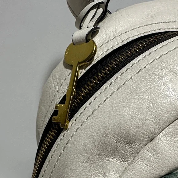 Fossil Megan White Pebbled Leather Backpack with Multicolor Floral Accents - Picture 3 of 6